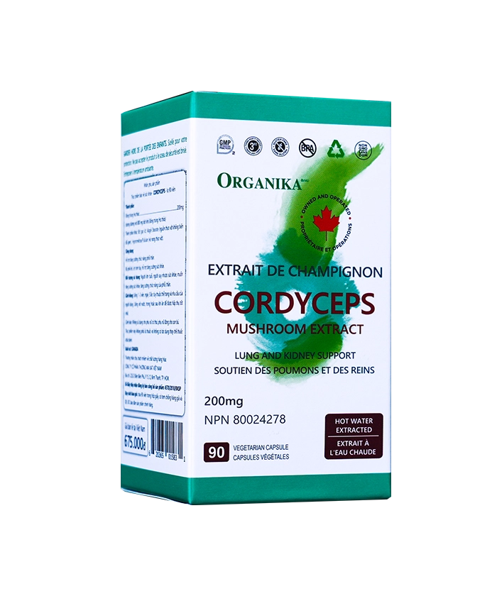 Hỗ trợ tăng cường chức năng phổi, thận Organika Cordyceps hộp 1 lọ 90 viên