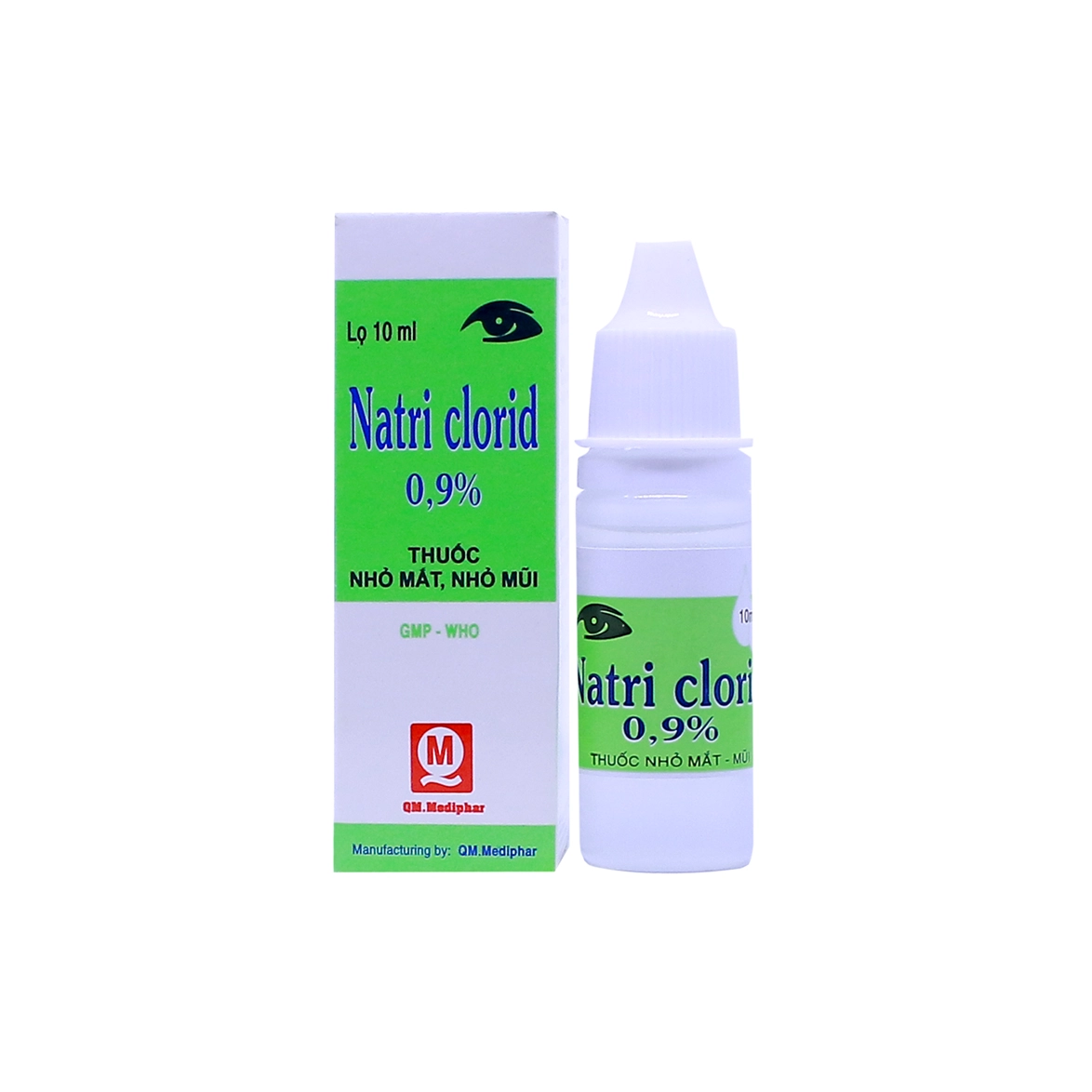 Thuốc nhỏ mắt, nhỏ mũi Natri Clorid 0,9% QM.Mediphar hộp 1 lọ 10ml