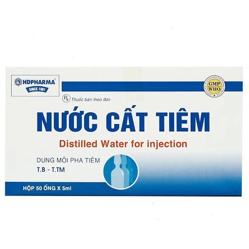 Nước cất pha tiêm Nước Cất Tiêm  hộp 50 ống x 5ml
