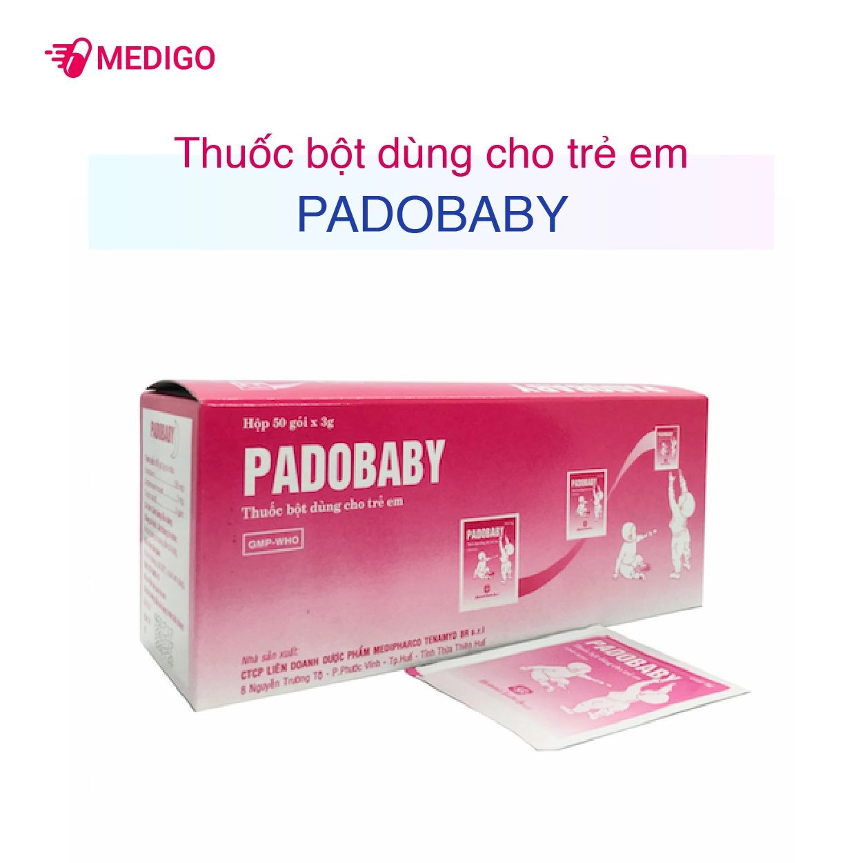 Thuốc bột dùng cho trẻ em Padobaby hộp 50 gói x 3g