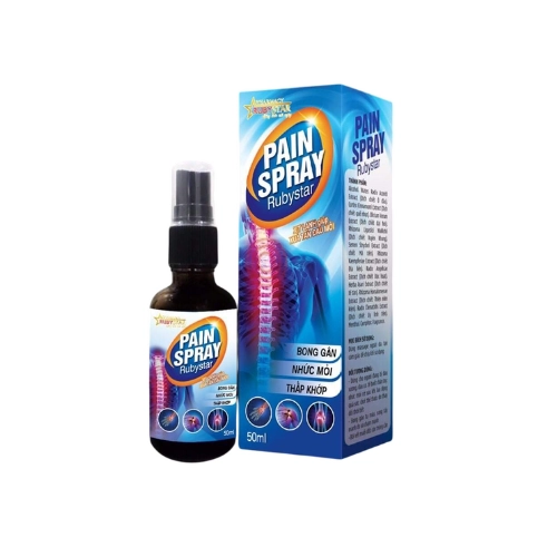 Xịt lạnh giúp xua tan đau mỏi PAIN SPRAY Rubystar hộp 1 chai 50ml