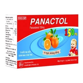 Thuốc giảm đau hạ sốt cho trẻ Panactol 150mg hộp 48 gói x 1,5g thuốc bột sủi bọt