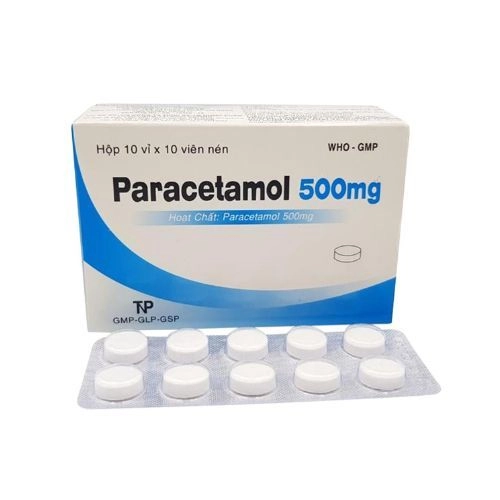 Thuốc giảm đau hạ sốt Paracetamol 500mg (DP Thành Nam) hộp 10 vỉ x 10 viên
