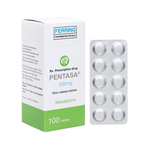 Thuốc tác dụng trên đường tiêu hóa Pentasa hộp 10 vỉ x 10 viên