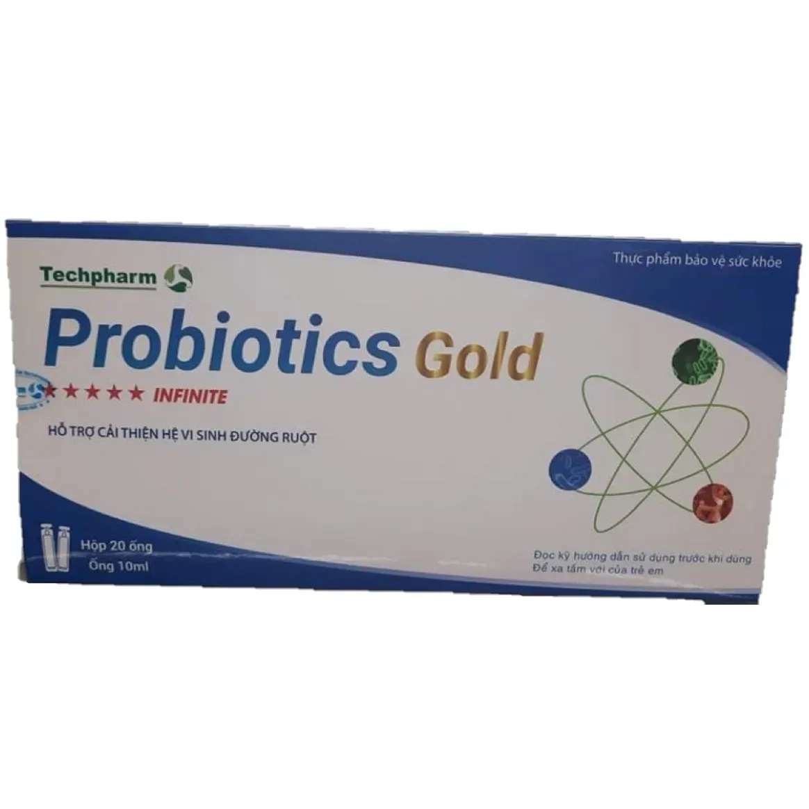 Hỗ trợ cải thiện hệ vi sinh đường ruột Probiotics Gold INFINITE (Techpharm) hộp 10 ống x 5ml