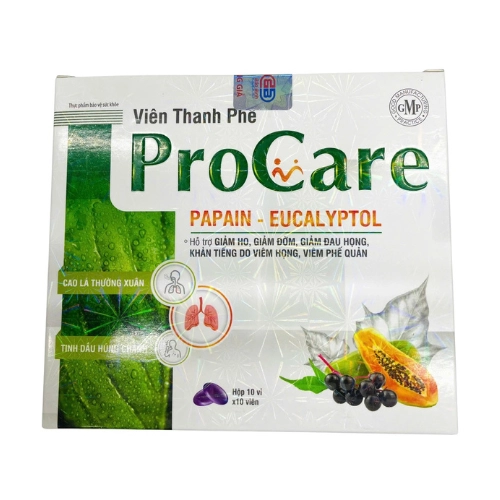 Hỗ trợ giảm ho, giảm đờm Viên thanh phế ProCare hộp 10 vỉ x 10 viên