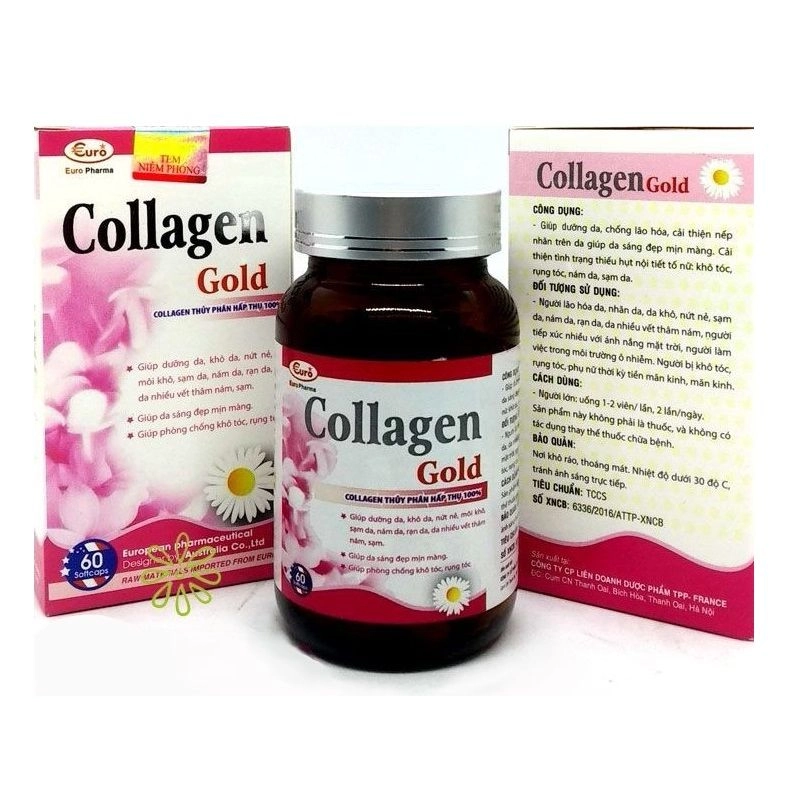 Viên uống đẹp da Collagen Gold Euro Pharma hộp 1 lọ 60 viên