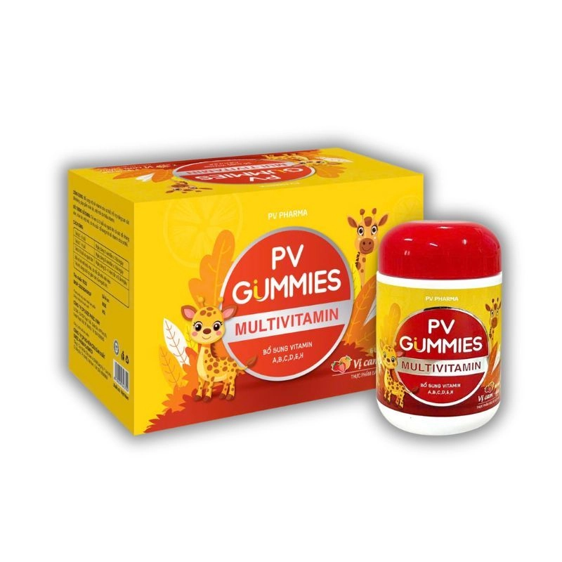Kẹo dẻo hỗ trợ tăng cường sức đề kháng PV Gummies Multivitamin hộp 1 lọ 60 viên