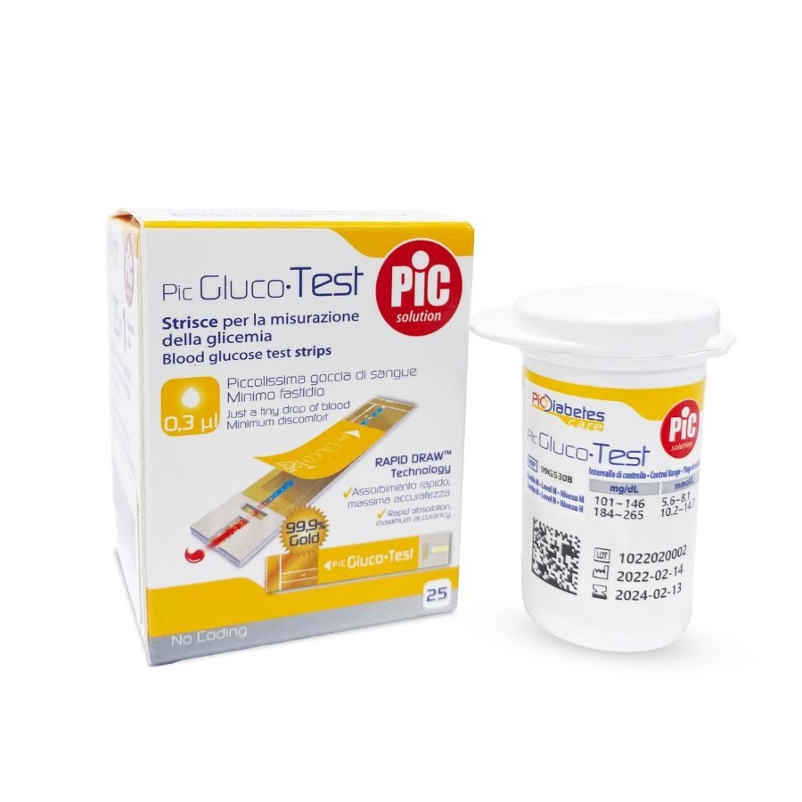 Que thử đường huyết Pic GlucoTest 99GS30B H25 hộp 25 que