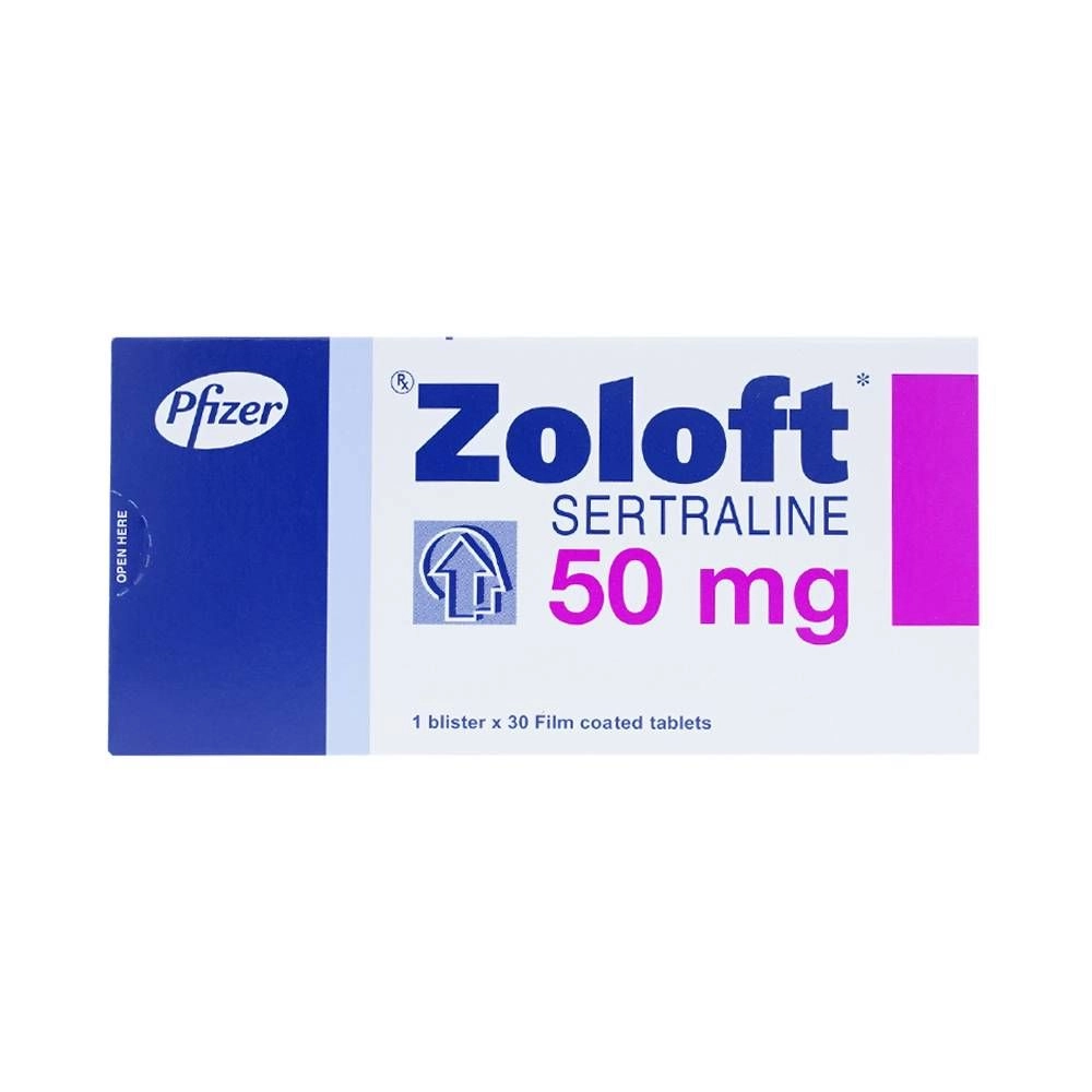 Thuốc hướng tâm thần Zoloft 50mg hộp 1 vỉ x 30 viên