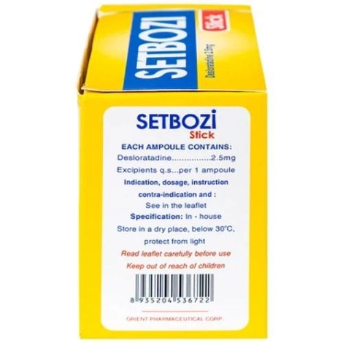Thuốc trị hắt hơi, sổ mũi SETBOZI Stick hộp 20 ống x 5ml