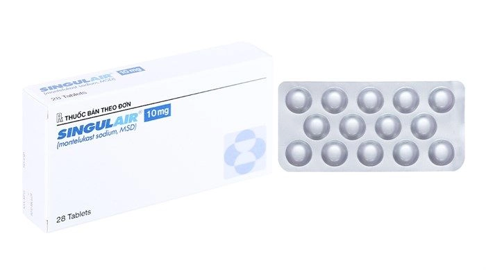 Thuốc trị hen phế quản Singulair 10mg hộp 2 vỉ x 14 viên