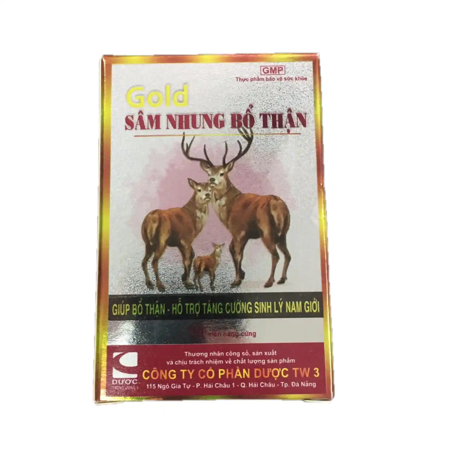 Hỗ trợ tăng cường sinh lý nam giới SÂM NHUNG BỔ THẬN Gold TW3 hộp 1 lọ 30 viên