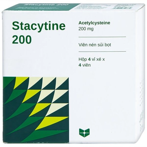 Viên nén sủi bọt Stacytine 200 STELLA hộp 4 vỉ x 4 viên