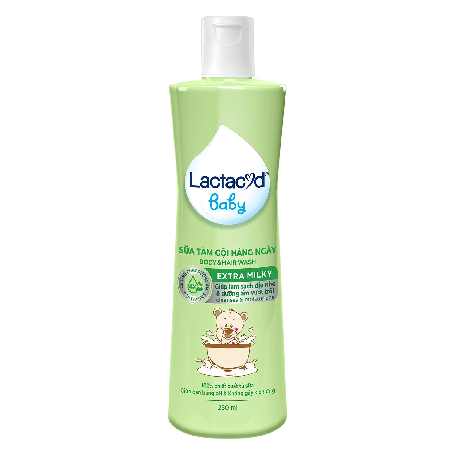 Sữa tắm gội hàng ngày Lactacyd Baby EXTRA MILKY chai 250ml