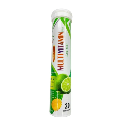 Bổ sung vitamin và khoáng chất Viên Sủi Plusszs Multivitamin Plus Lemon tuýp 20 viên