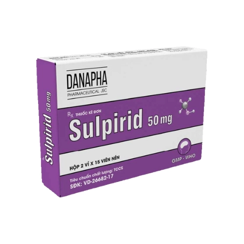 Thuốc hướng tâm thần Sulpirid 50mg Danapha hộp 2 vỉ x 15 viên