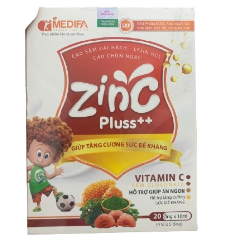 Tăng sức đề kháng Zinc C Plus++ Medifa hộp 20 ống x 10ml