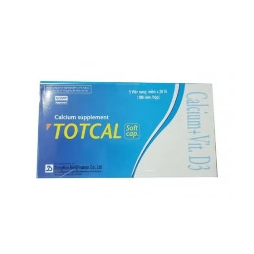 Thuốc bổ sung calci, D3, ngừa còi & loãng xương Totcal Dongkoo Bio & Pharma hộp 20 vỉ x 5 viên