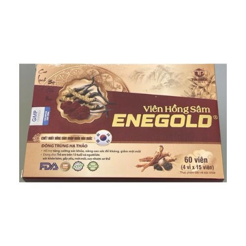Hỗ trợ tăng cường sức khỏe, nâng cao sức đề kháng Viên Hồng Sâm ENEGOLD hộp 4 vỉ x 15 viên