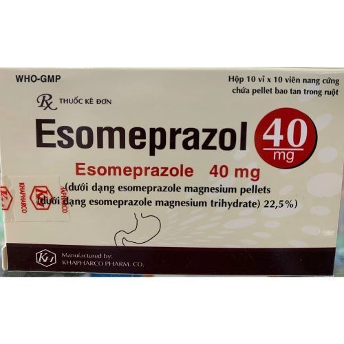 Thuốc điều trị đau dạ dày Esomeprazol 40mg hộp 10 vỉ x 10 viên