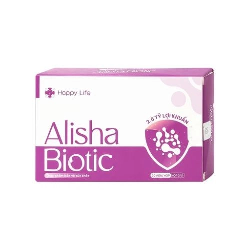 Viên uống bổ sung lợi khuẩn, hỗ trợ sức khoẻ nữ giới Alisha Biotic For Women Happy Life hộp 3 vỉ x 10 viên
