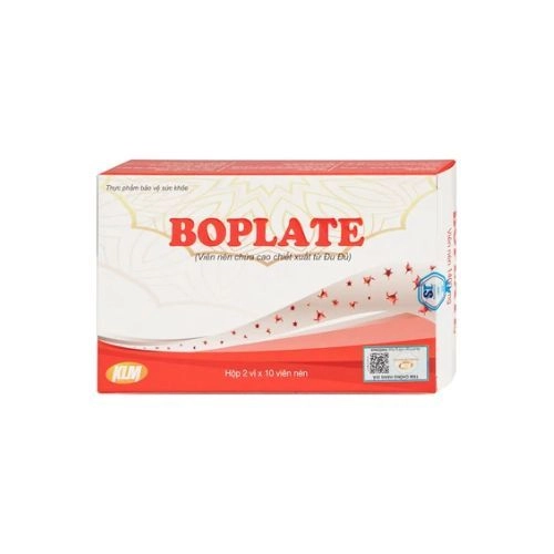 Viên uống hỗ trợ tăng cường tái tạo tiểu cầu, giảm nguy cơ thiếu tiểu cầu Boplate Santex hộp 2 vỉ x 10 viên