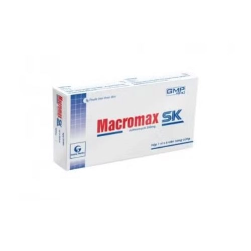 Thuốc điều trị nhiễm khuẩn đường hô hấp Macromax 250mg hộp 1 vỉ x 6 viên