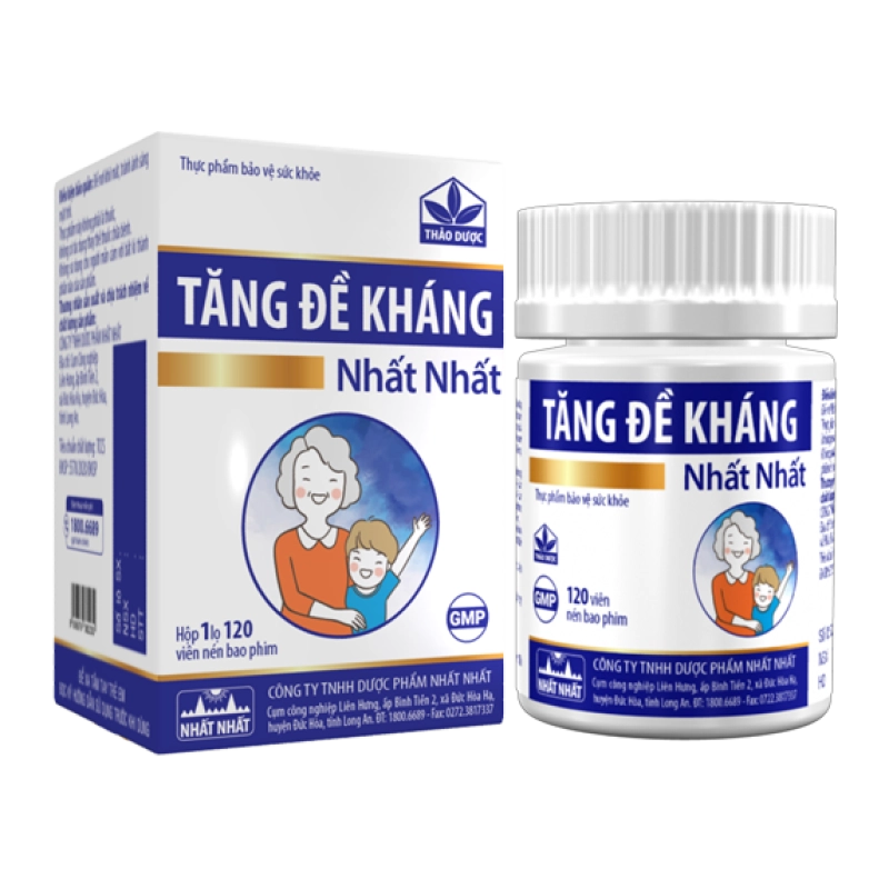Hỗ trợ bồi bổ khí huyết Tăng Đề Kháng Nhất Nhất hộp 1 lọ 120 viên nén bao phim