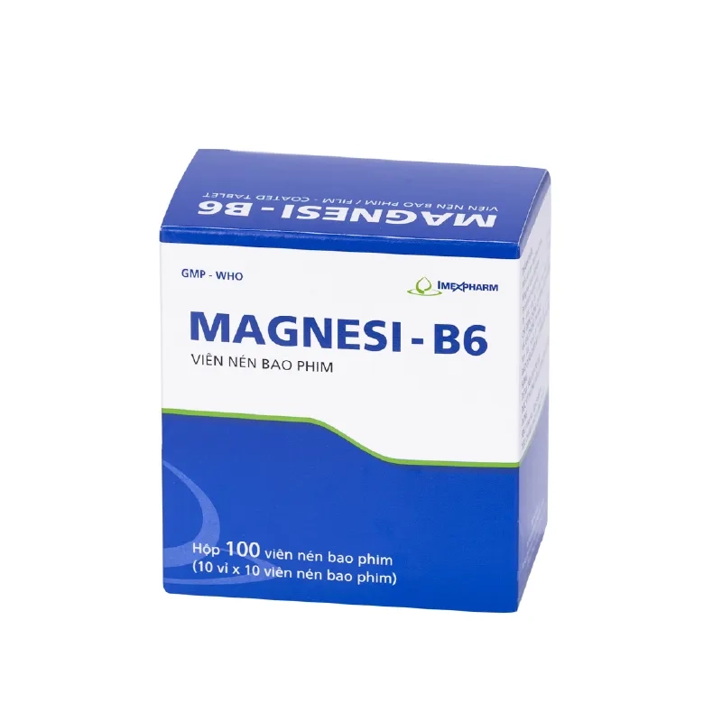 Thuốc bổ sung Magnesi B6 Imexpharm hộp 10 vỉ x 10 viên