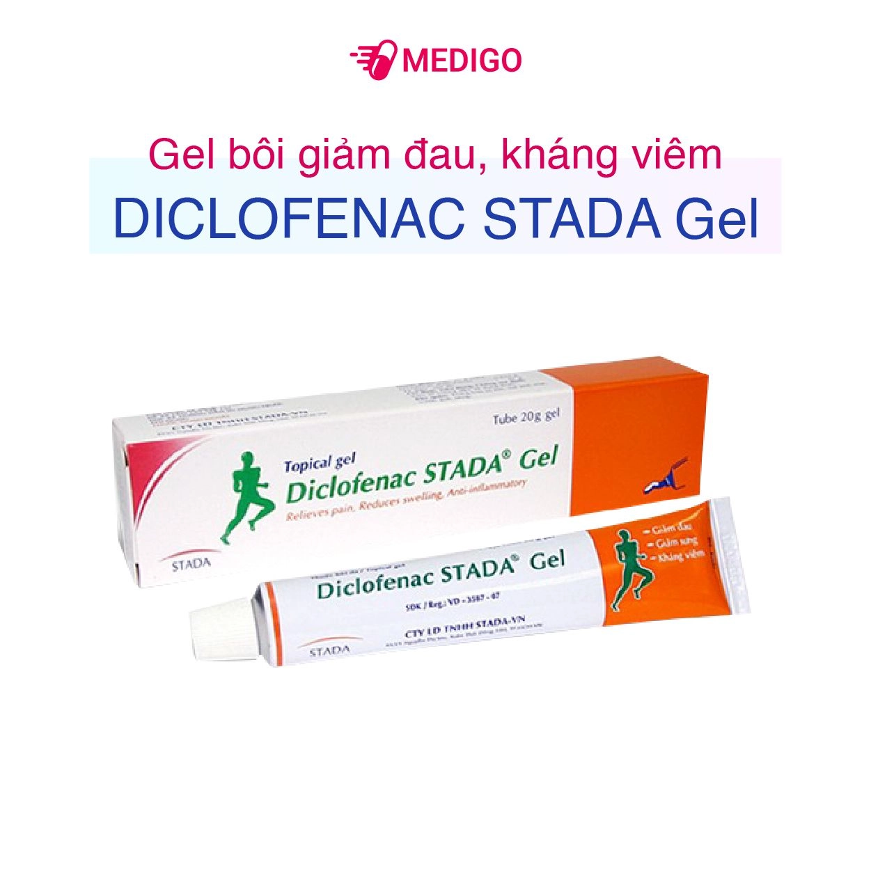 Thuốc giảm đau, kháng viêm Diclofenac Stada Gel tuýp 20g