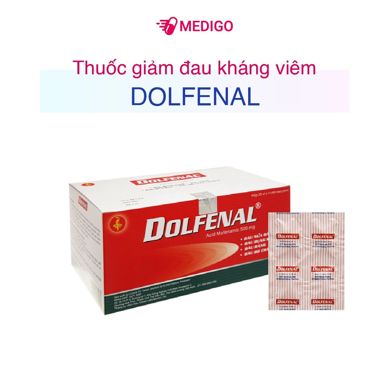 Thuốc giảm đau kháng viêm  Dolfenal hộp 100 viên