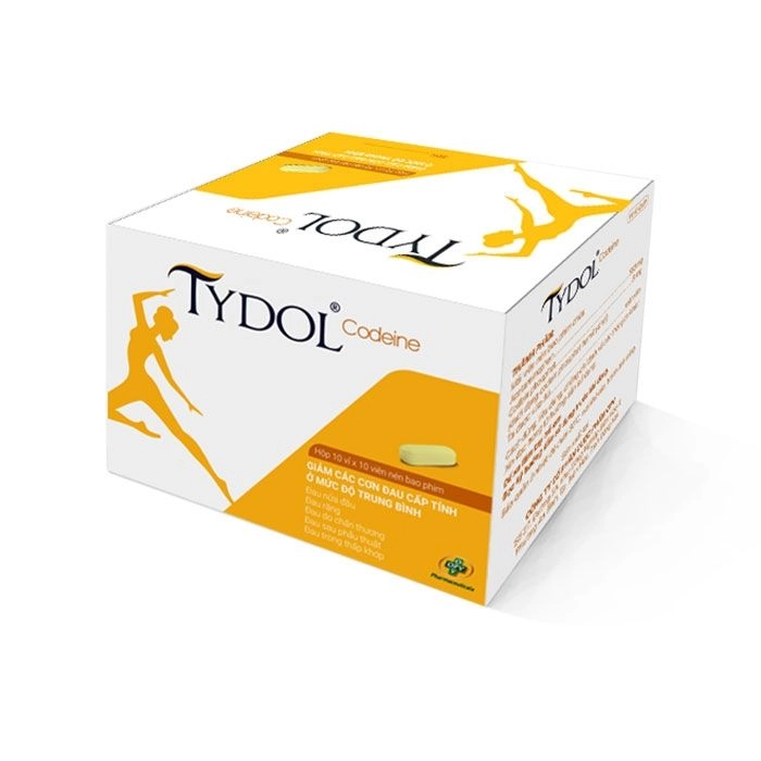 Thuốc giảm đau Tydol Codein hộp 10 vỉ x 10 viên nén bao phim