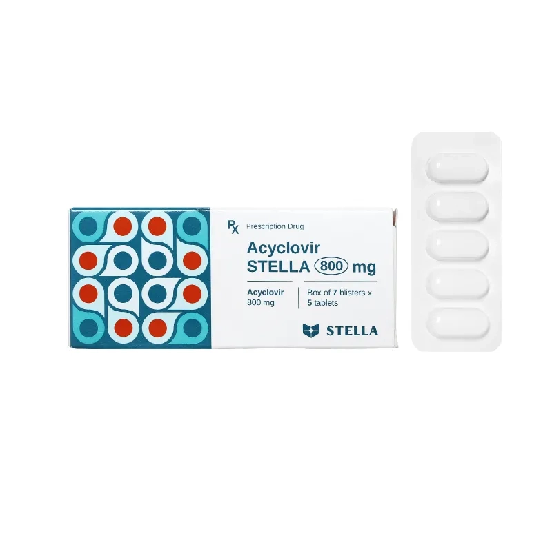 Thuốc kháng virus Acyclovir Stella 800mg hộp 35 viên nén