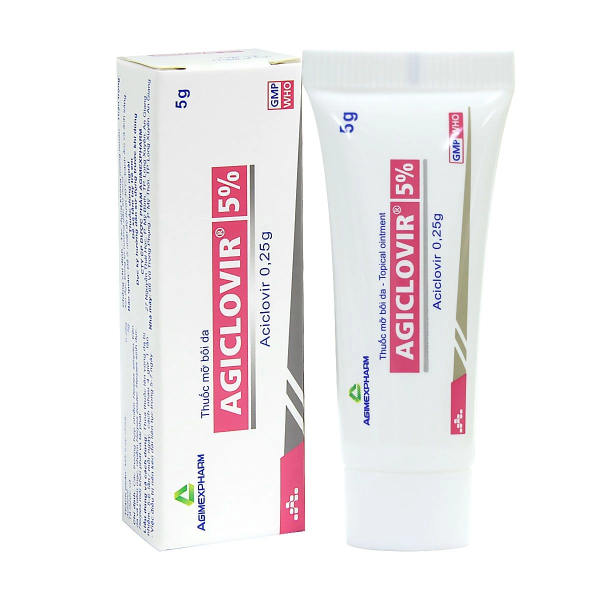 Kem bôi trị herpes da Agiclovir 5% hộp 1 tuýp 5g