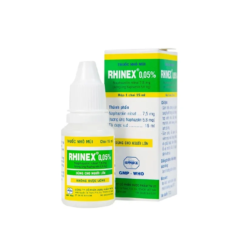 Thuốc nhỏ mũi Rhinex 0.05% chai 15ml