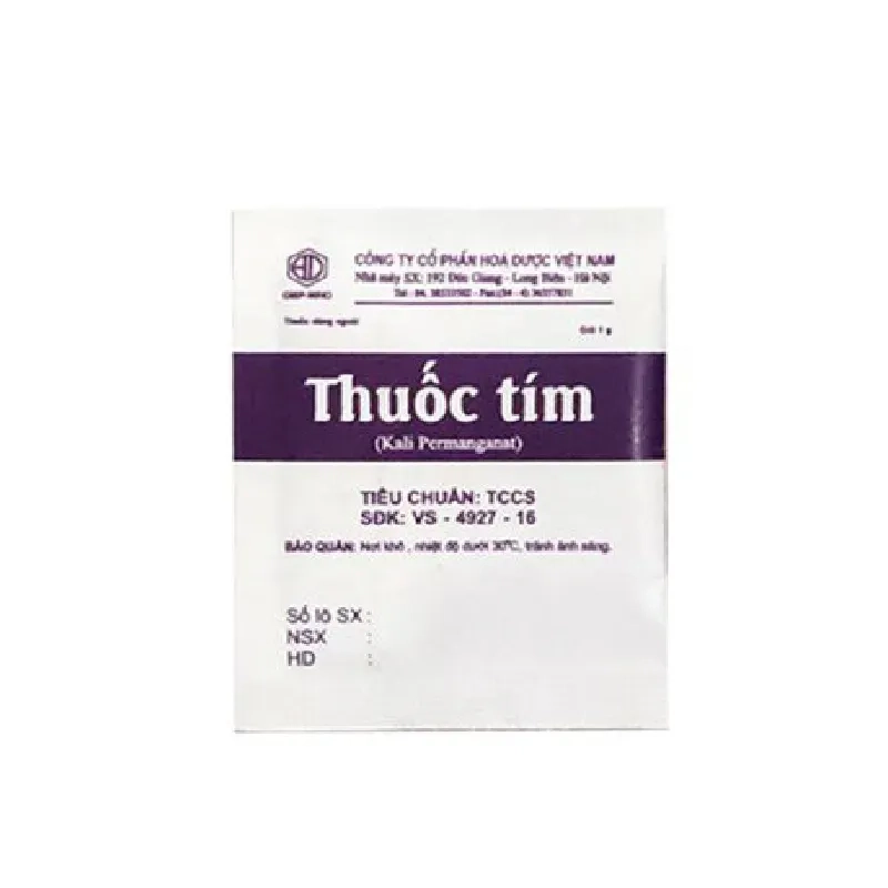 Thuốc sát khuẩn Thuốc tím (Kali Permanganat) Hóa Dược túi 10 gói 1g