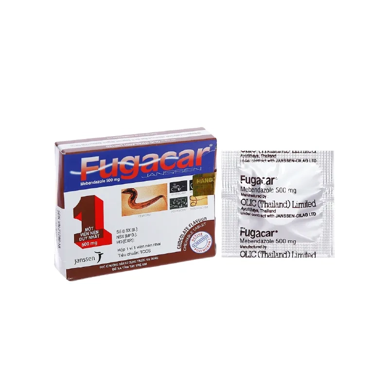 Thuốc tẩy giun Fugacar hộp 1 viên