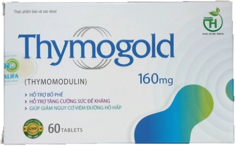 Hỗ trợ bổ phế, tăng cường sức đề kháng, giảm nguy cơ viêm đường hô hấp Thymogold 160mg hộp 6 vỉ x 10 viên