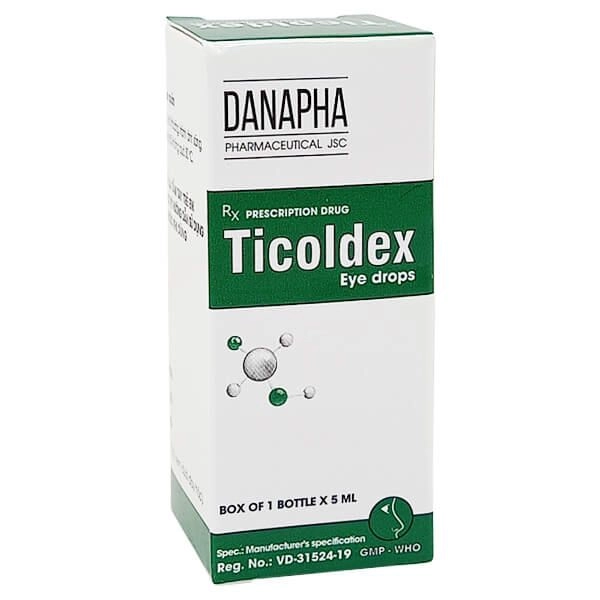 Thuốc nhỏ mắt Ticoldex hộp 1 lọ 5ml