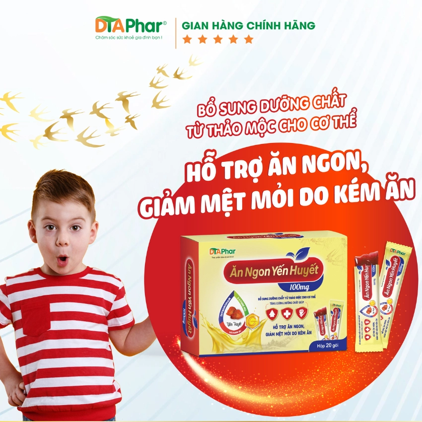 Thạch hỗ trợ ăn ngon Ăn Ngon Yến Huyết Tăng Đề Kháng hộp 20 gói x 12g