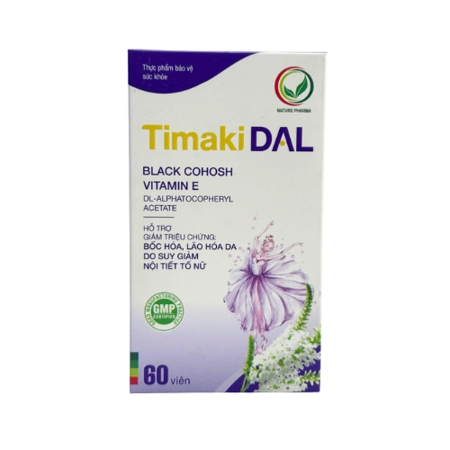 Viên uống giảm bốc hỏa, lão hóa da Timaki DAL Nature Pharma hộp 60 viên