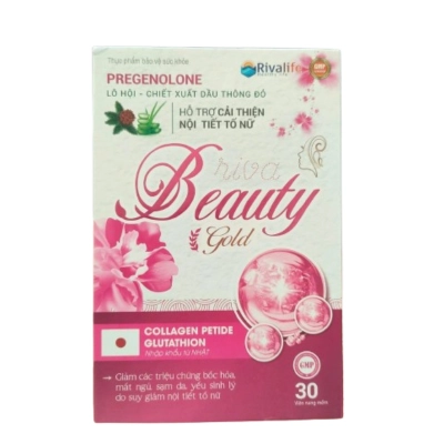 Hỗ trợ cải thiện nội tiết tố nữ Riva Beauty Gold hộp 30 viên