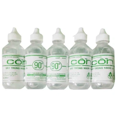 Sát trùng ngoài da và vật dụng Cồn 90 độ Sagopha chai 60ml