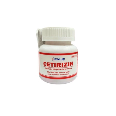 Thuốc chống dị ứng Cetirizin 10mg Enlie chai 200 viên