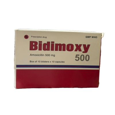 Thuốc kháng sinh Bidimoxy 500 hộp 10 vỉ x 10 viên