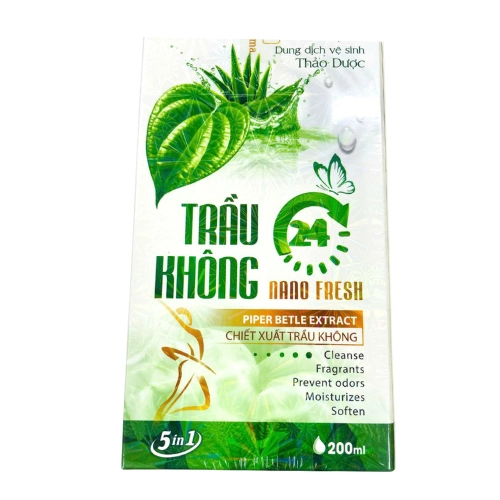 Dung dịch vệ sinh thảo dược Trầu Không Nano Fresh hộp 1 chai 200 ml