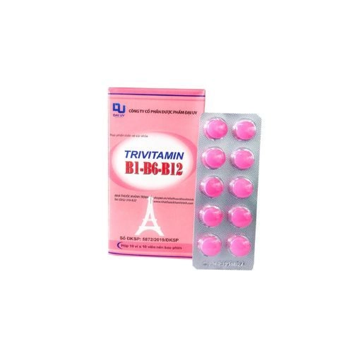 Viên uống bổ sung vitamin nhóm B TRIVITAMIN B1 - B6 - B12 (Đại Uy) hộp 10 vỉ x 10 viên nén bao phim