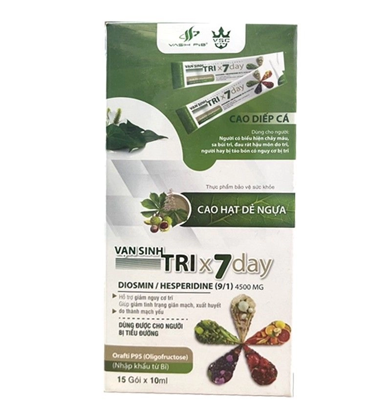 Hỗ trợ nhuận tràng Tri x7 Day (Vạn Sinh) hộp 15 gói x 10ml