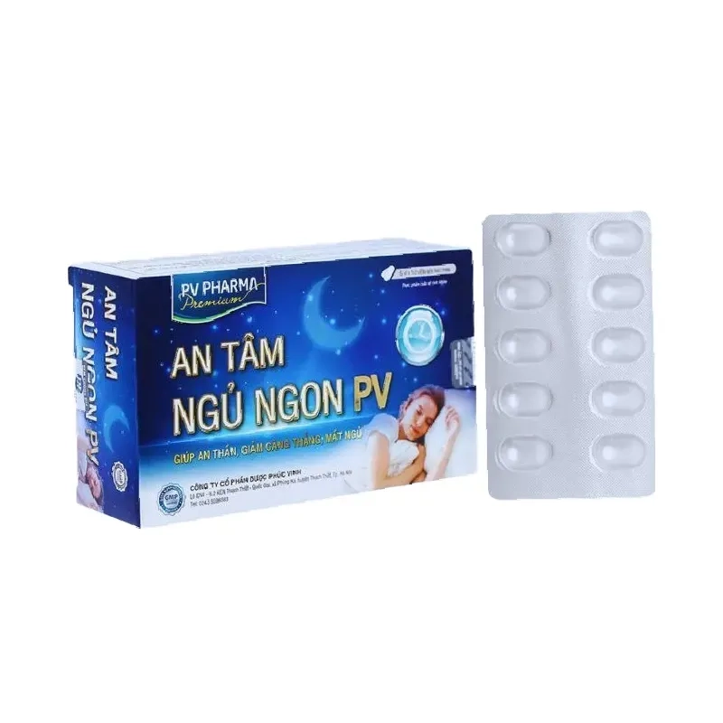 Viên uống an thần, giảm căng thẳng, mất ngủ An Tâm Ngủ Ngon PV hộp 50 viên